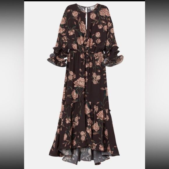 Johanna Ortiz x H&M Pink Ruffled midi dress, M - Picture 3 of 13